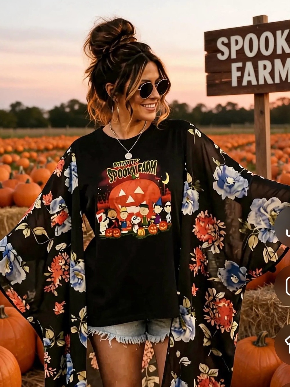 PEANUTS SNOOPY CHARLIE BROWN N GANG Halloween UPCYCLED Tunic top os L XL 1x 2x